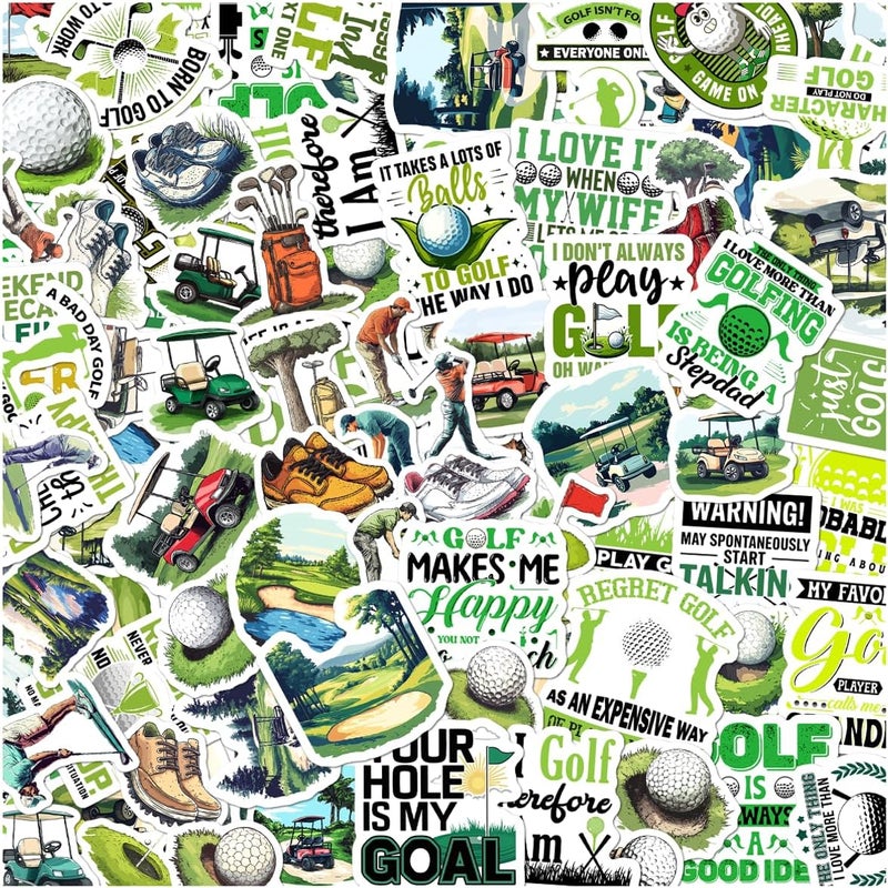 RABOWA Funny Golf Sayings Vinyl Stickers Pack 108Pcs for Lovers Adults Outdoor Sport Fans Waterproof Decals Laptop Water Bottle Notebook Cooler Cart Accessories Bottles Bike Hat Bumper - Image 1
